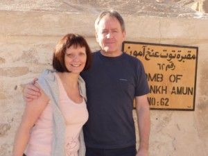 Tutankhamun's tomb - Barbara and Colin at the Valley Of The Kings, Egypt