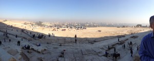 Looking from the Great Pyramid towards Giza and Cairo. Nov 2012.