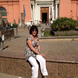 Barbara at the Egyptian Museum Cairo.
