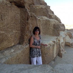 The Pyramids - Barbara at the entrance to the burial chamber